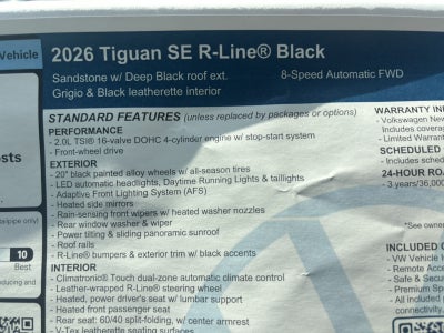 2026 Volkswagen Tiguan SE R-Line Black