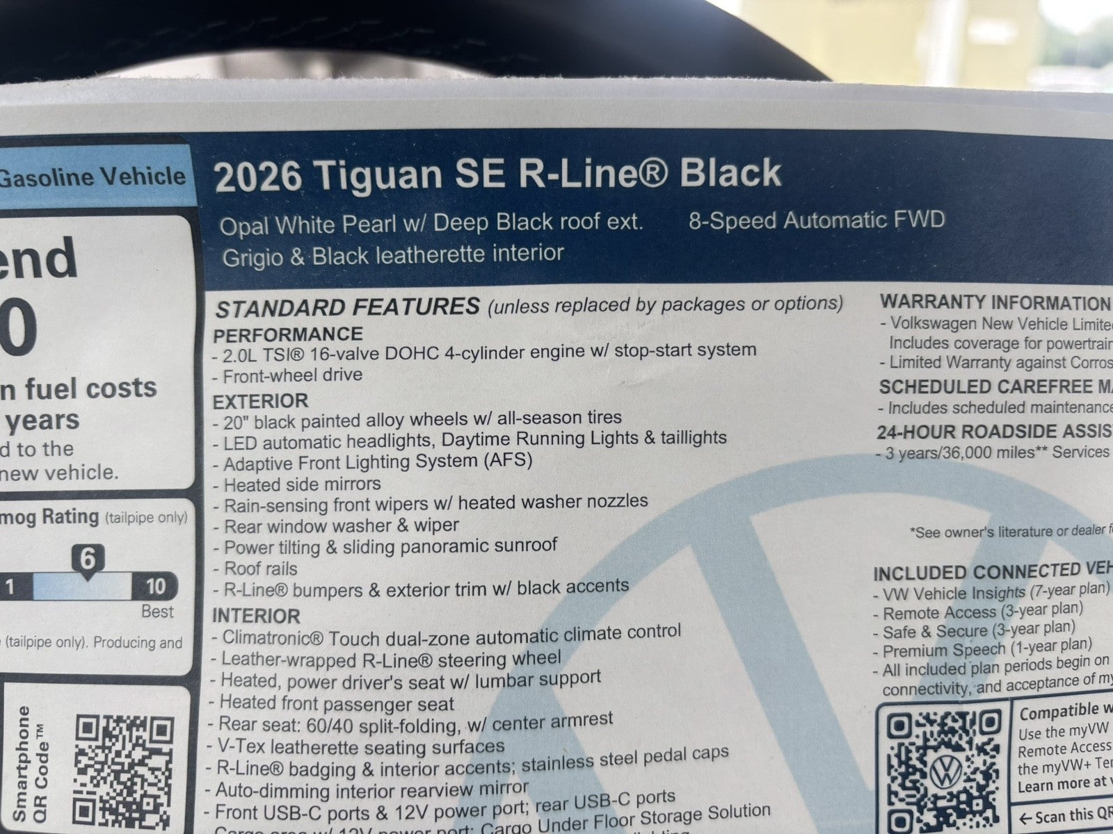 2026 Volkswagen Tiguan SE R-Line Black