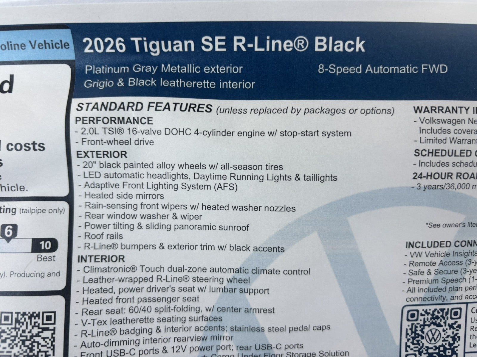 2026 Volkswagen Tiguan SE R-Line Black