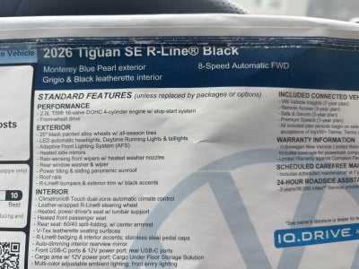 2026 Volkswagen Tiguan SE R-Line Black