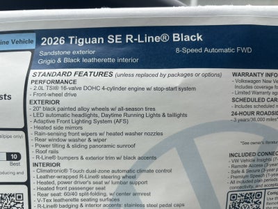 2026 Volkswagen Tiguan SE R-Line Black