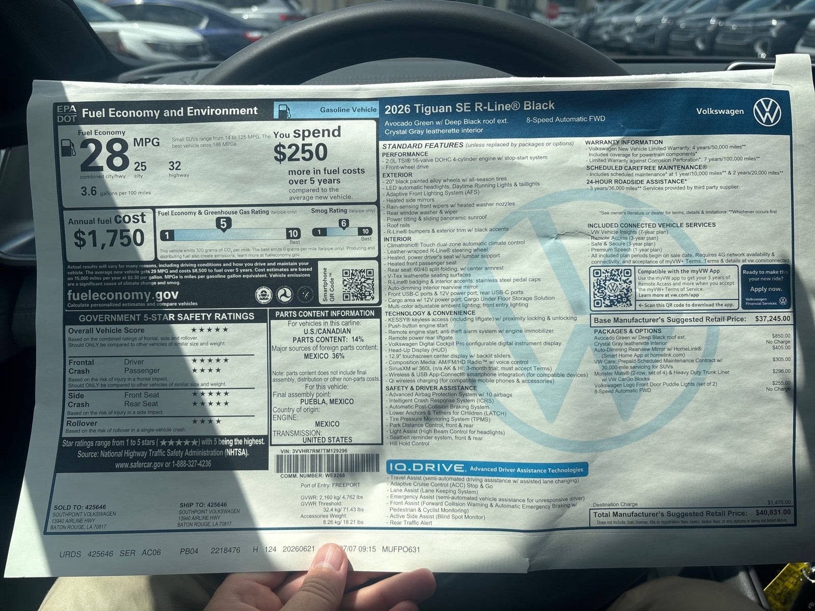 2026 Volkswagen Tiguan SE R-Line Black
