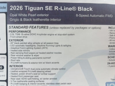 2026 Volkswagen Tiguan SE R-Line Black
