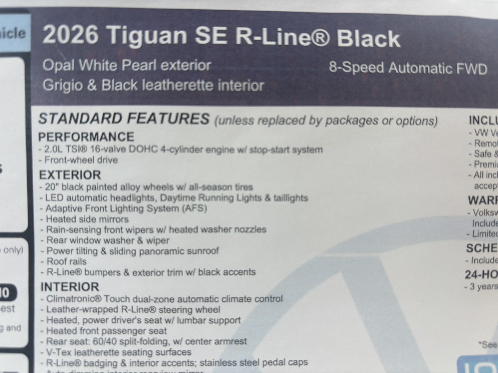 2026 Volkswagen Tiguan SE R-Line Black