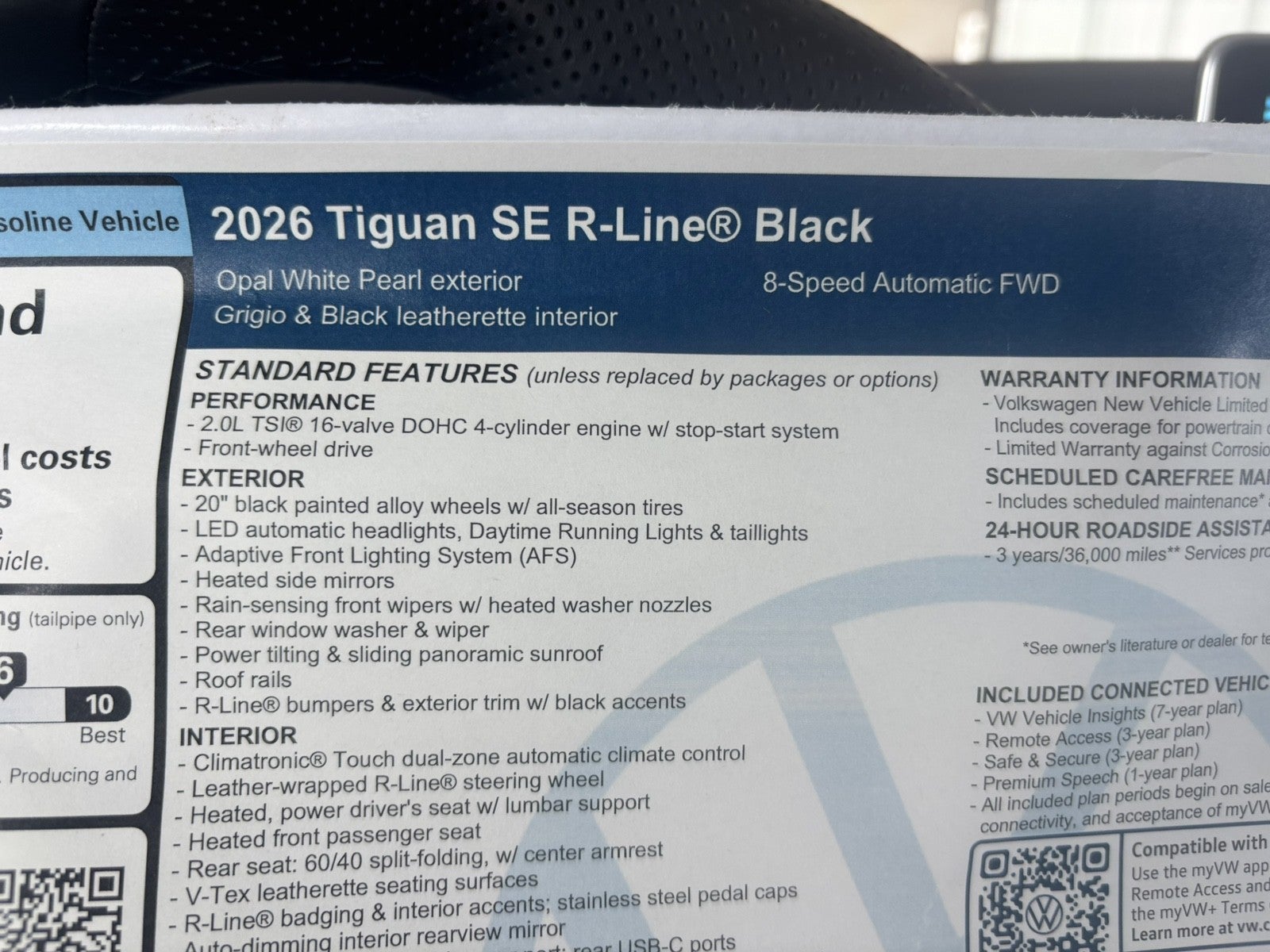 2026 Volkswagen Tiguan SE R-Line Black