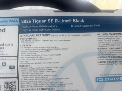 2026 Volkswagen Tiguan SE R-Line Black