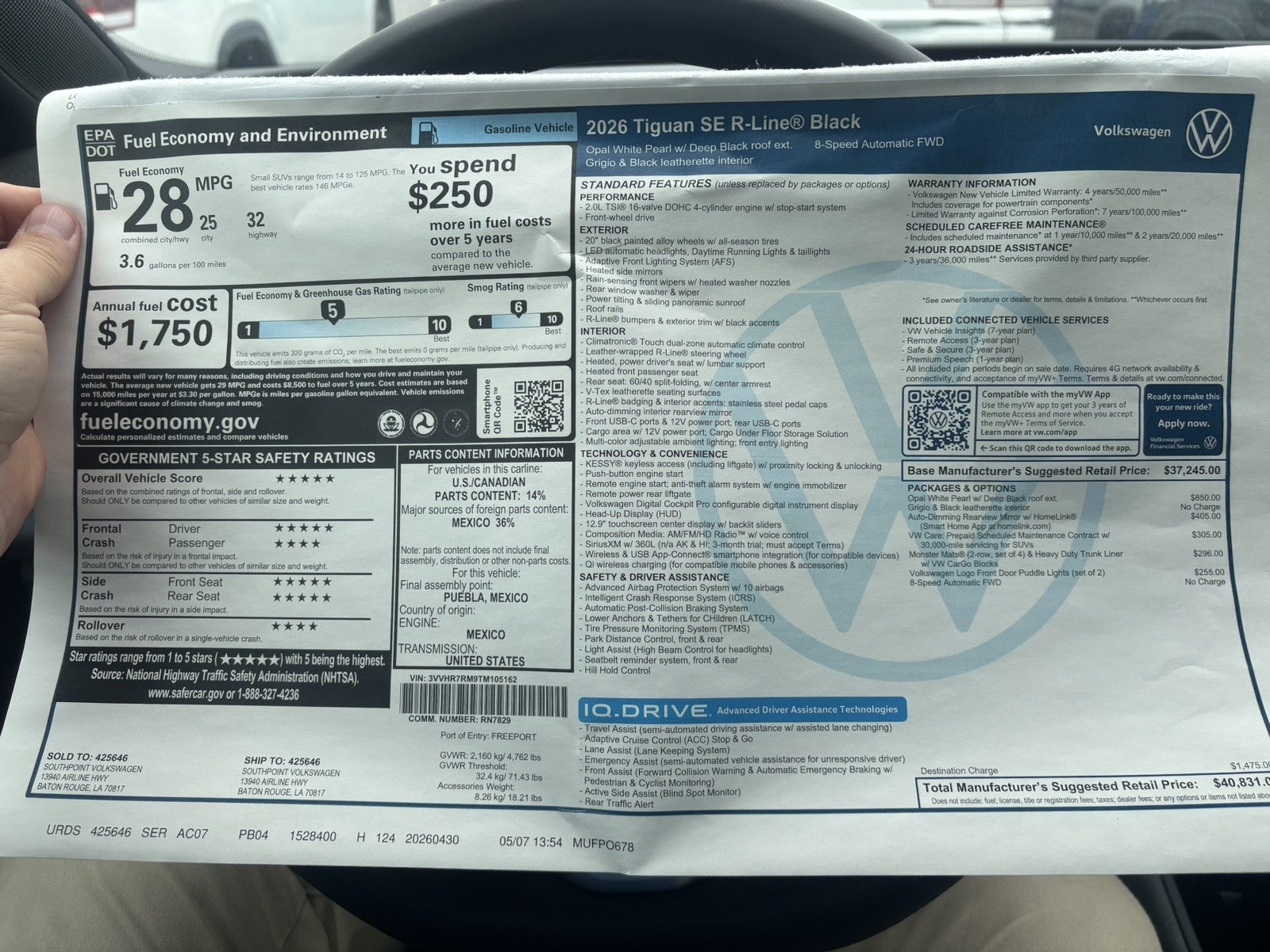 2026 Volkswagen Tiguan SE R-Line Black