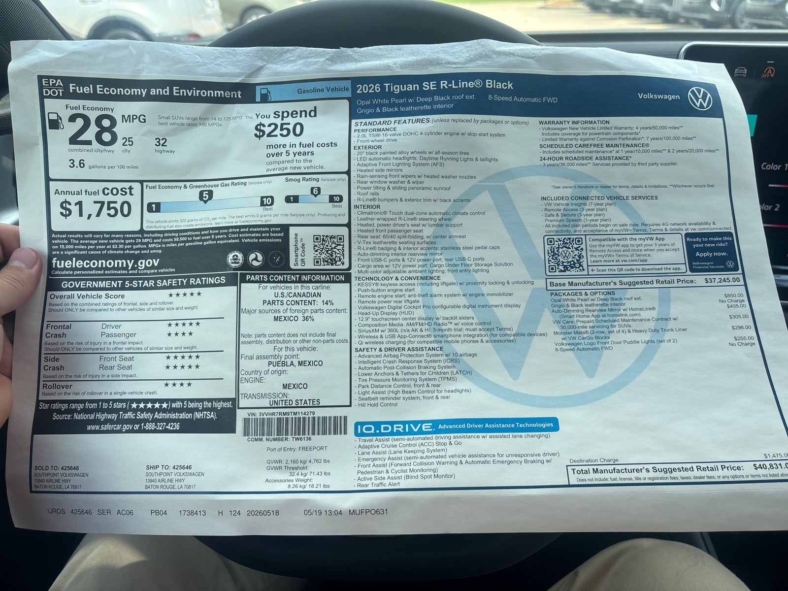 2026 Volkswagen Tiguan SE R-Line Black