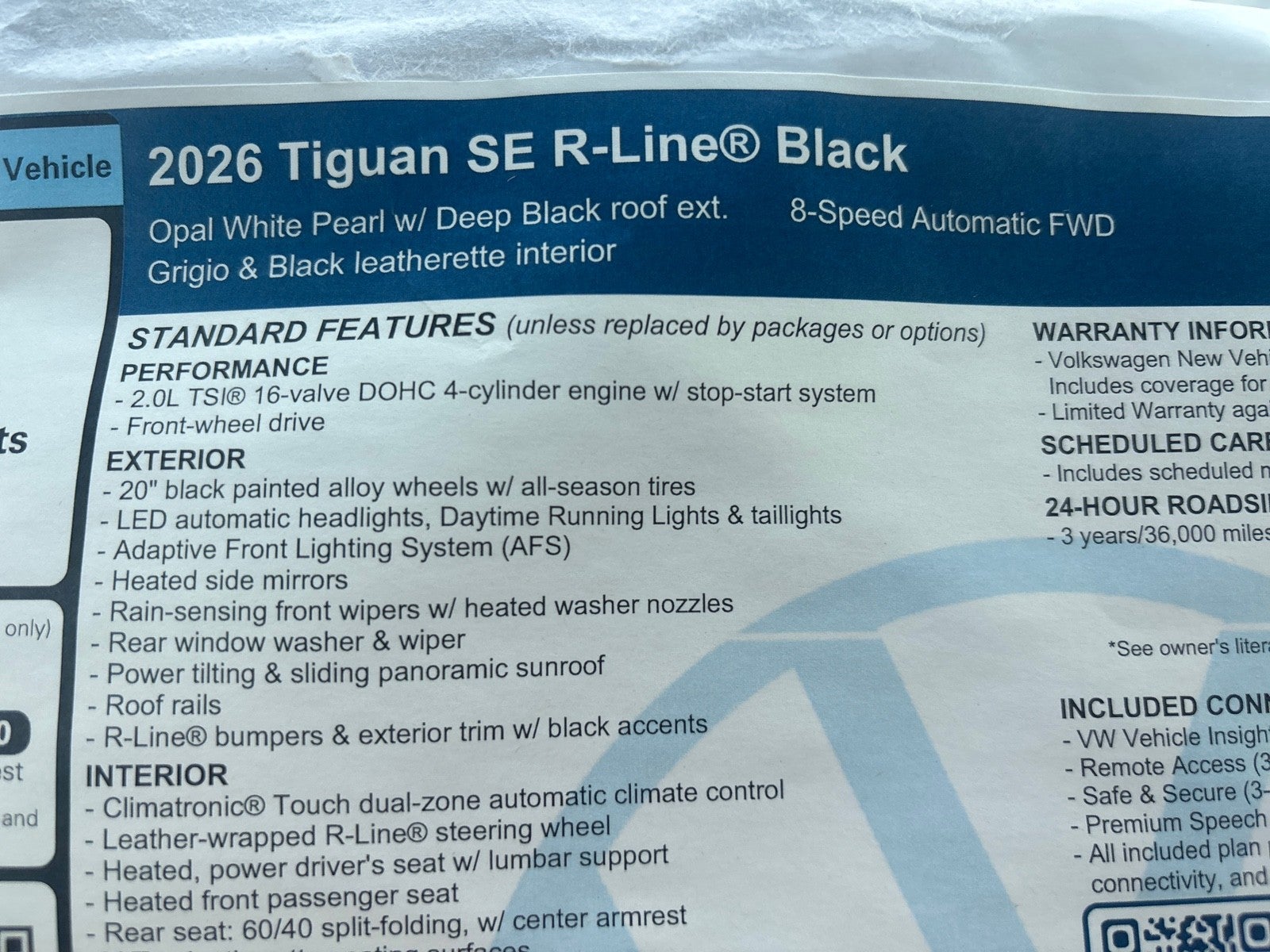 2026 Volkswagen Tiguan SE R-Line Black