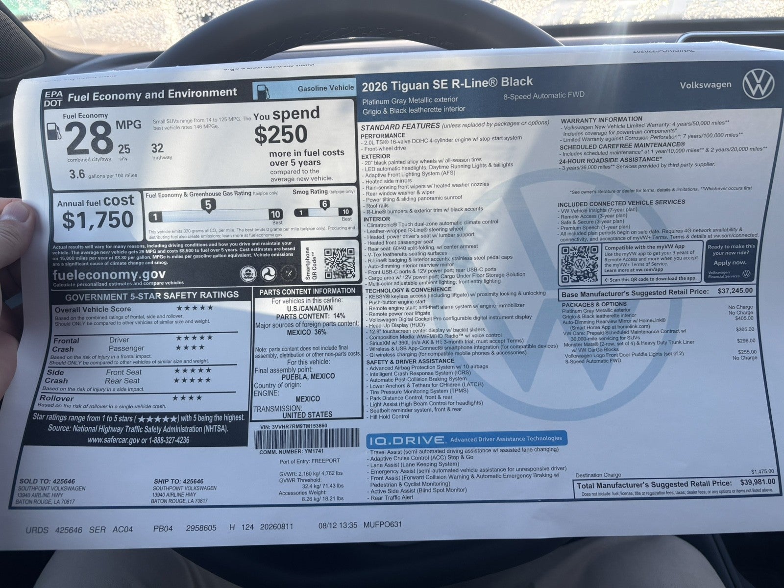 2026 Volkswagen Tiguan SE R-Line Black
