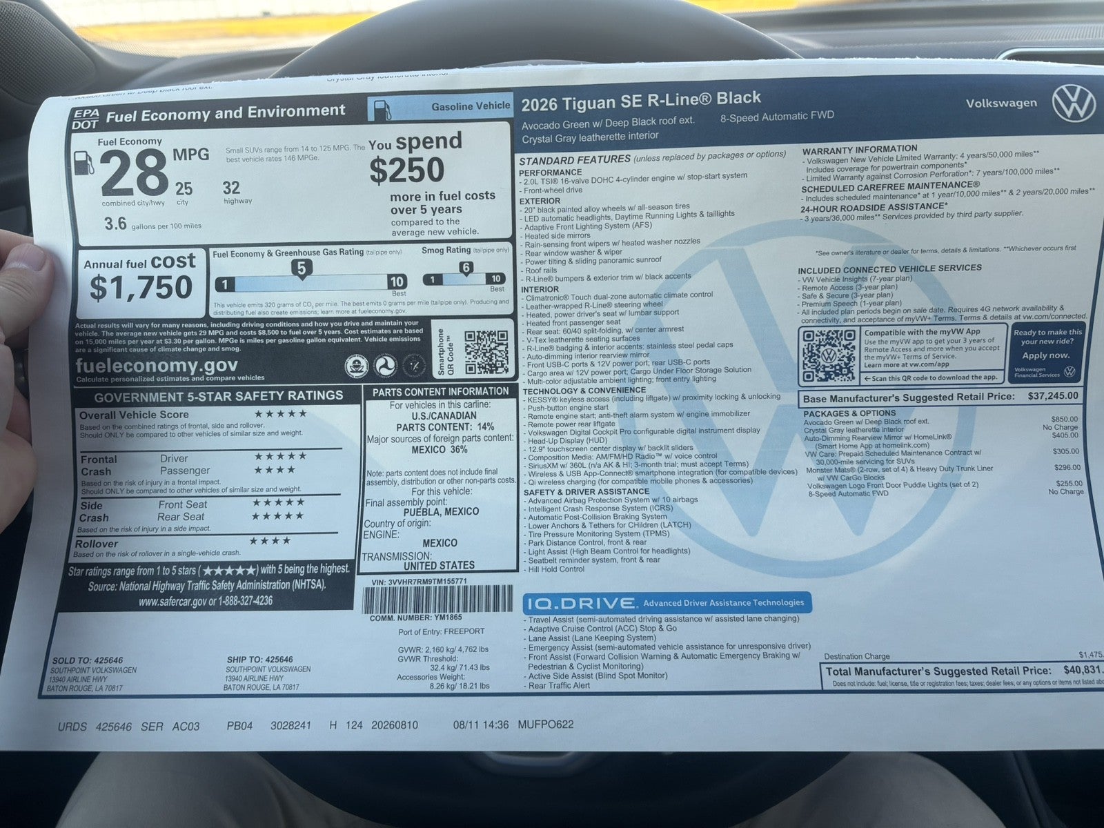 2026 Volkswagen Tiguan SE R-Line Black