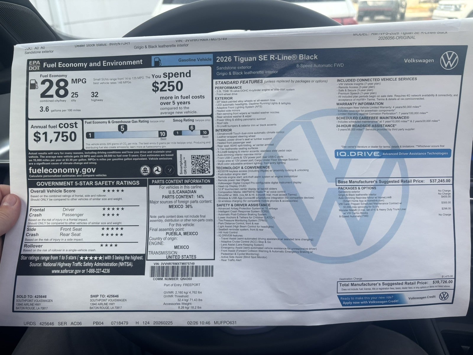 2026 Volkswagen Tiguan SE R-Line Black