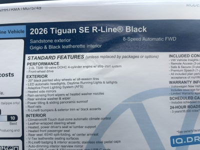 2026 Volkswagen Tiguan SE R-Line Black