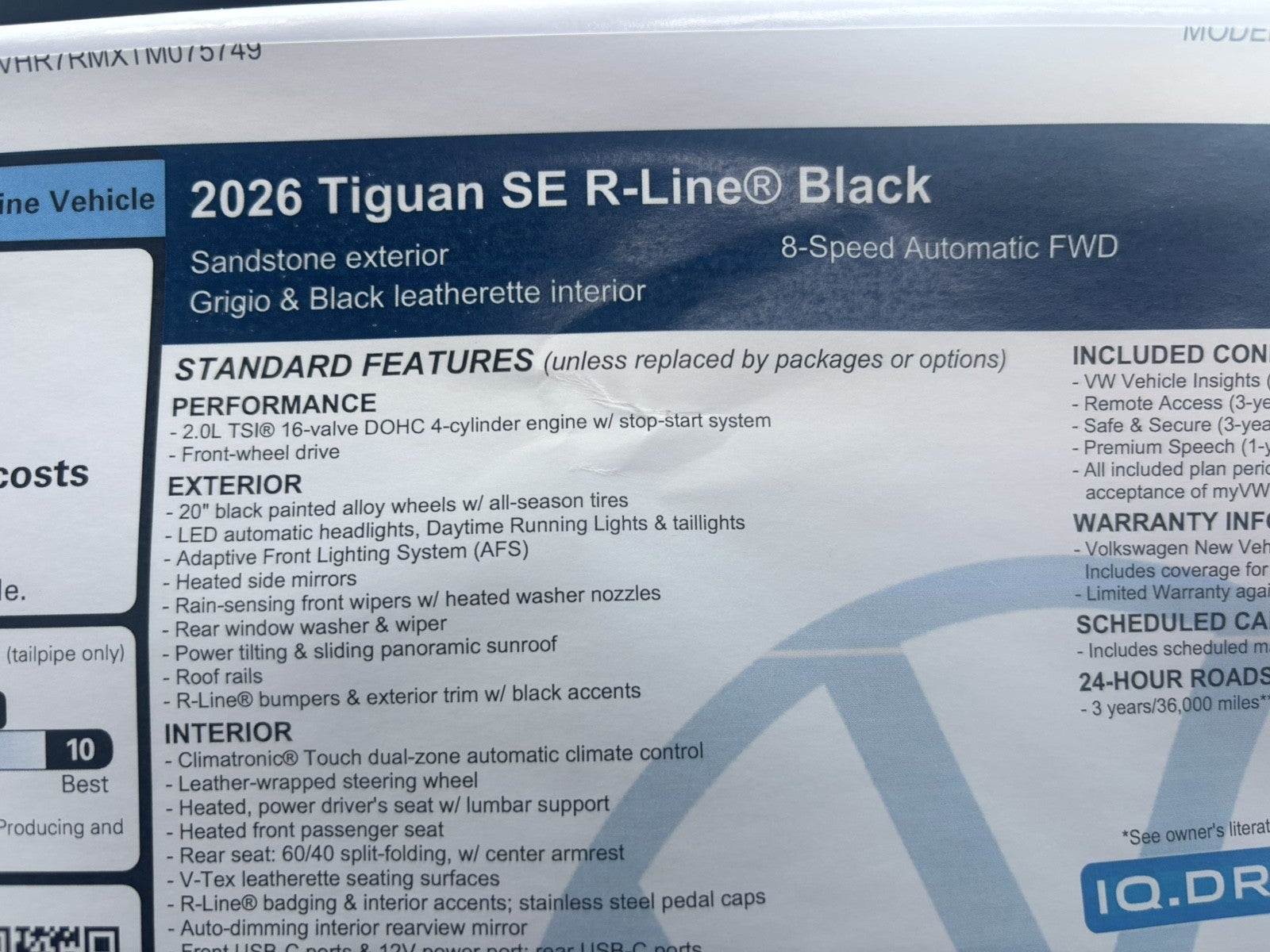 2026 Volkswagen Tiguan SE R-Line Black