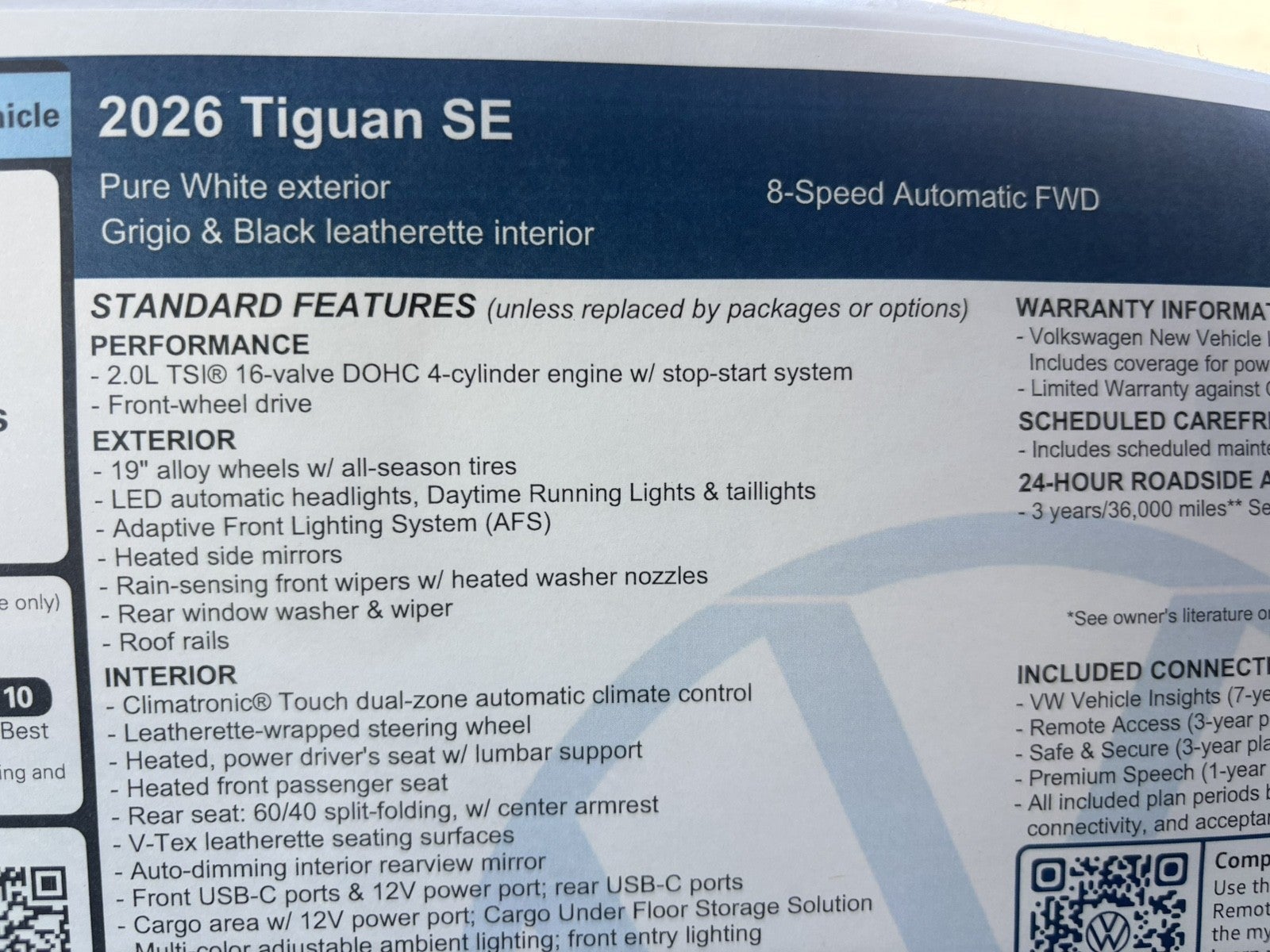2026 Volkswagen Tiguan SE