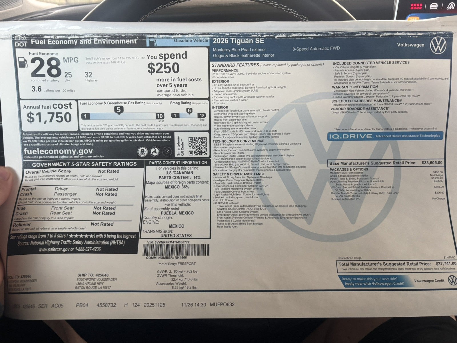 2026 Volkswagen Tiguan SE