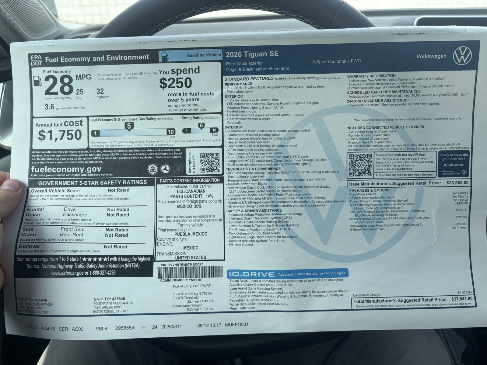 2026 Volkswagen Tiguan SE