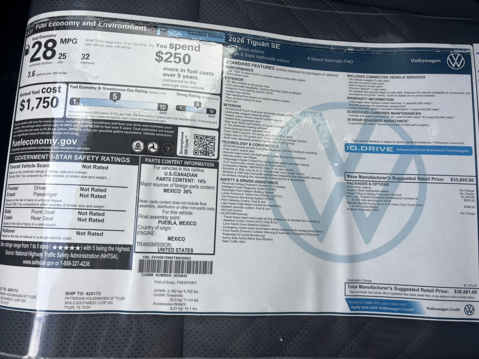 2026 Volkswagen Tiguan SE