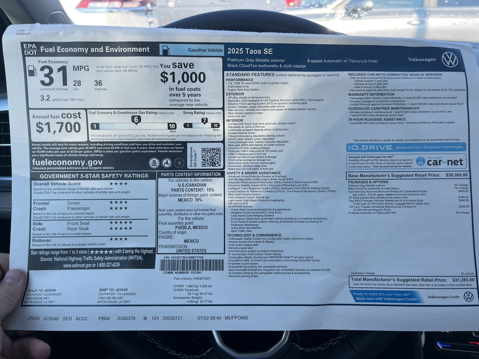 2025 Volkswagen Taos SE