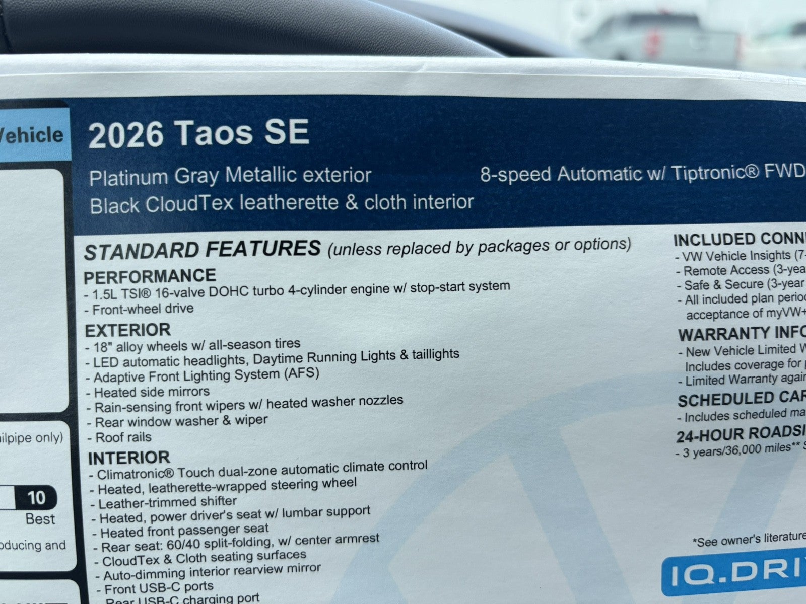 2026 Volkswagen Taos SE