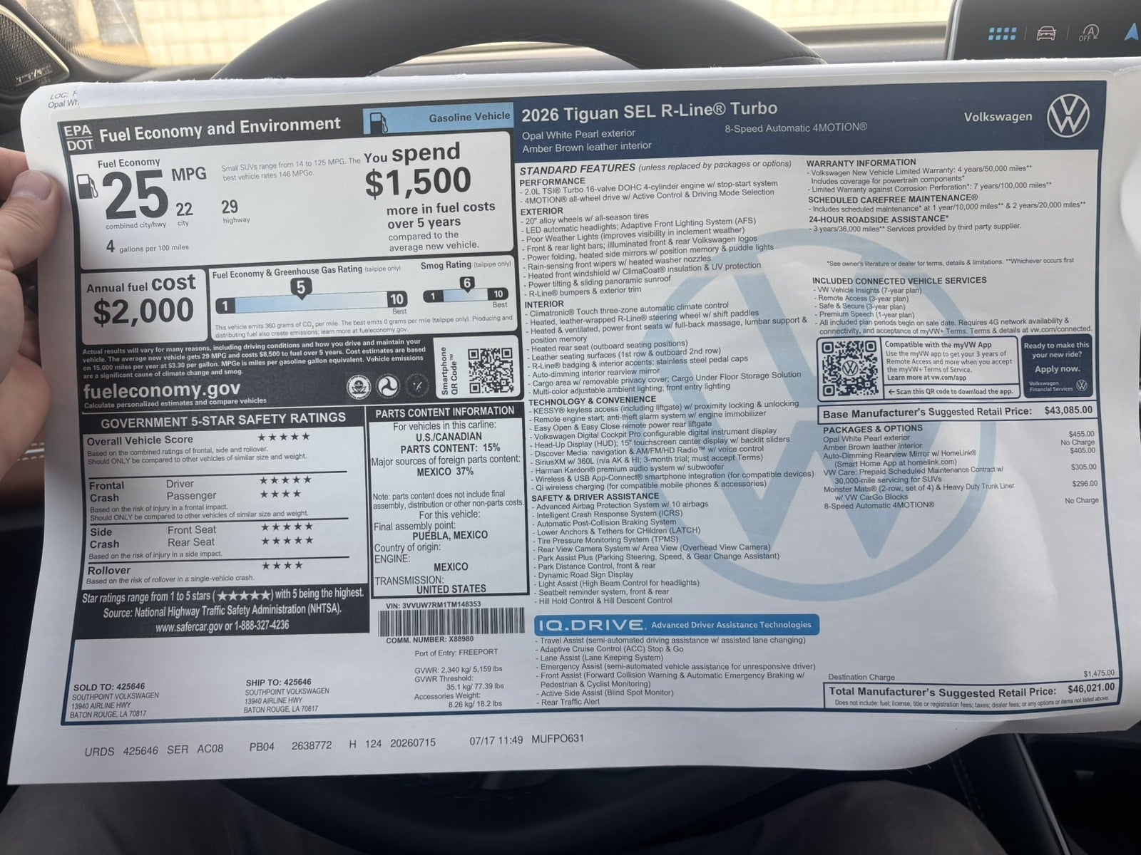 2026 Volkswagen Tiguan SEL R-Line Turbo