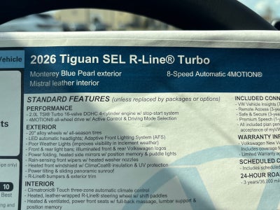 2026 Volkswagen Tiguan SEL R-Line