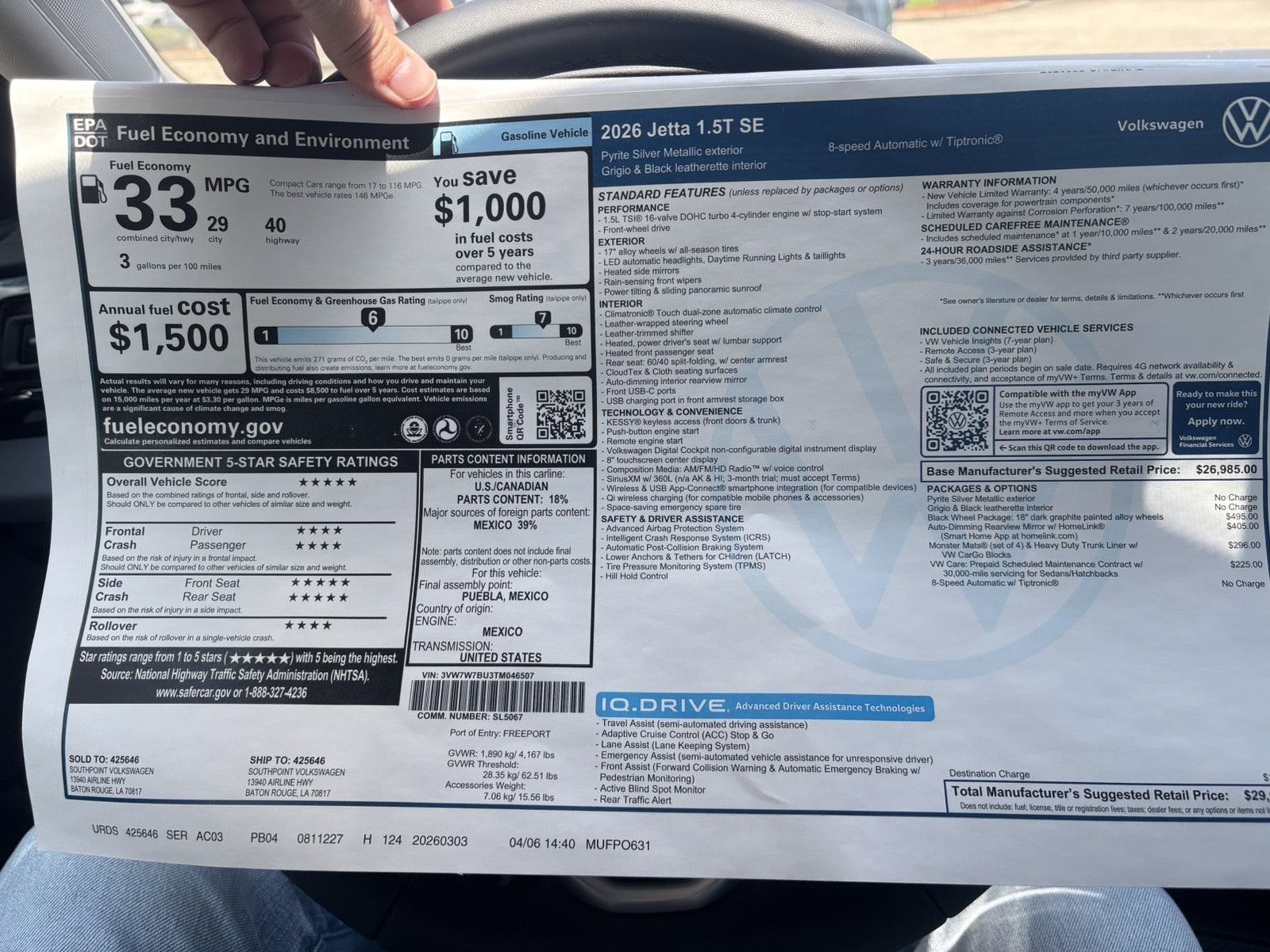 2026 Volkswagen Jetta SE