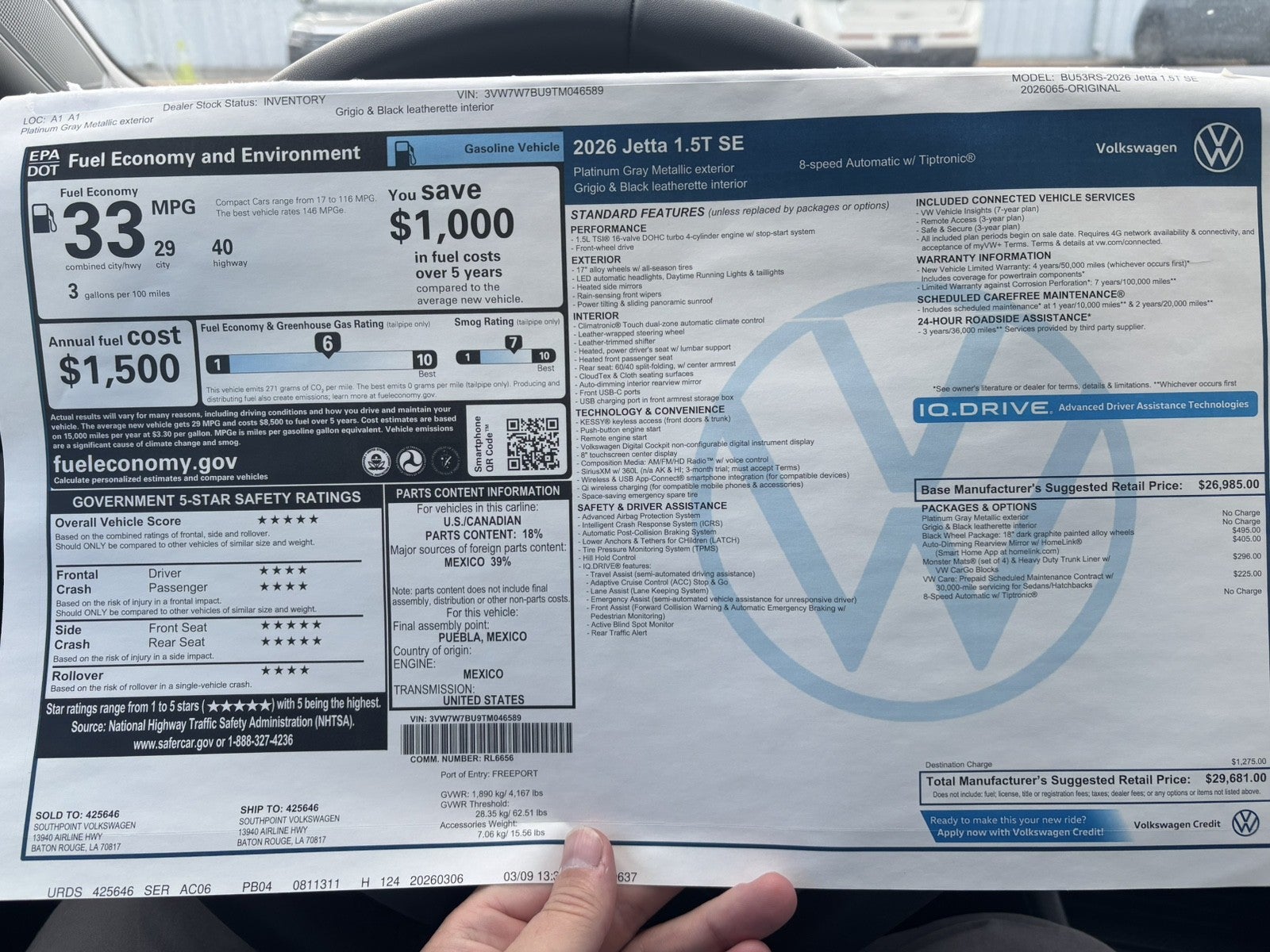 2026 Volkswagen Jetta SE