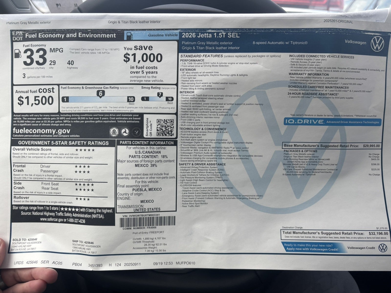 2026 Volkswagen Jetta SEL