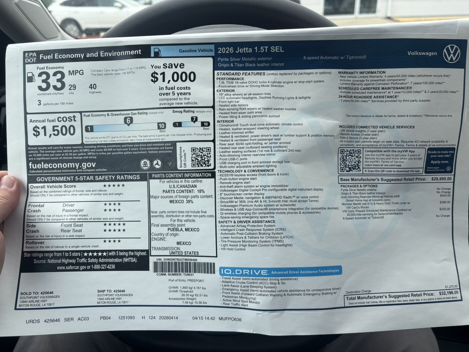 2026 Volkswagen Jetta SEL
