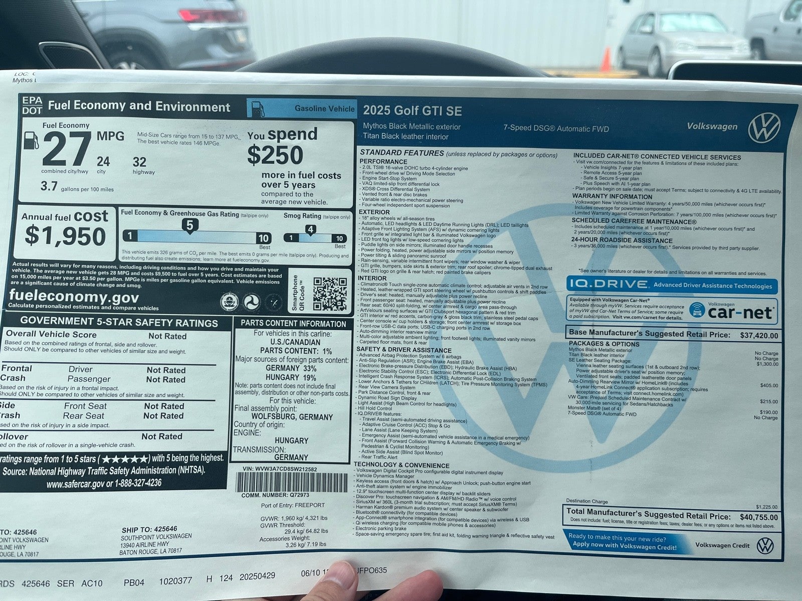 2025 Volkswagen Golf GTI SE