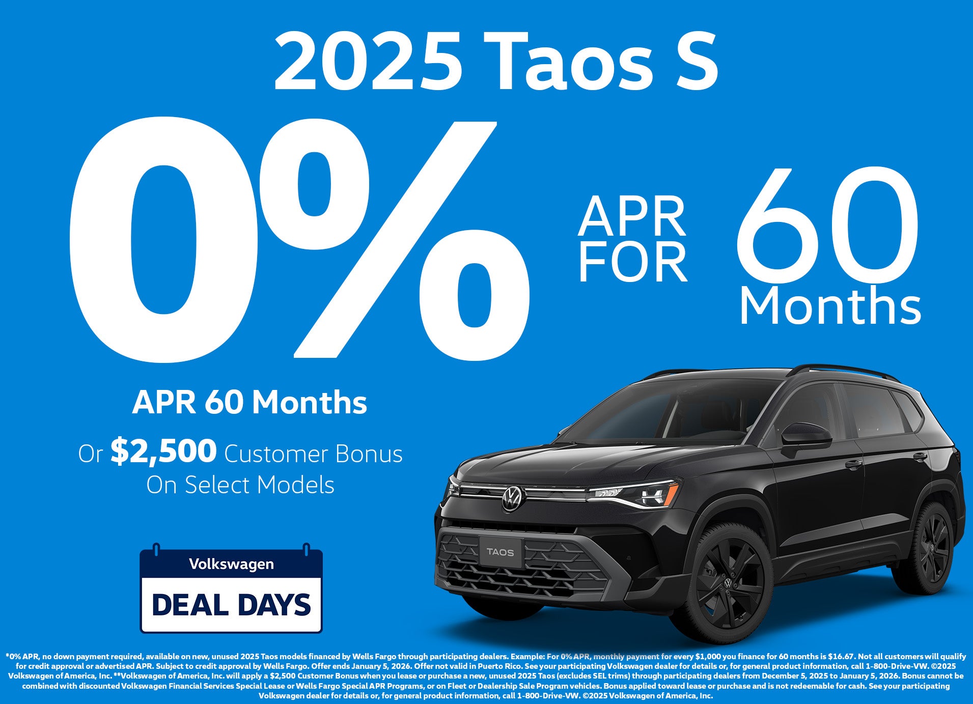 2025 Taos 0% offer