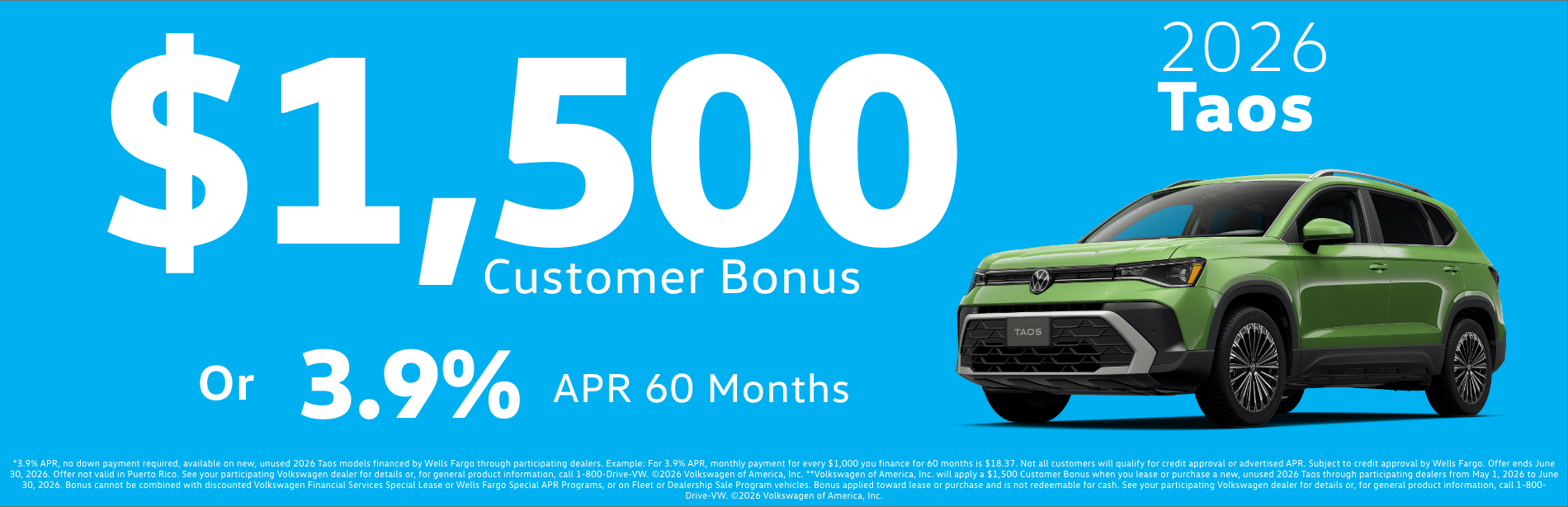2026 Taos APR Offer
